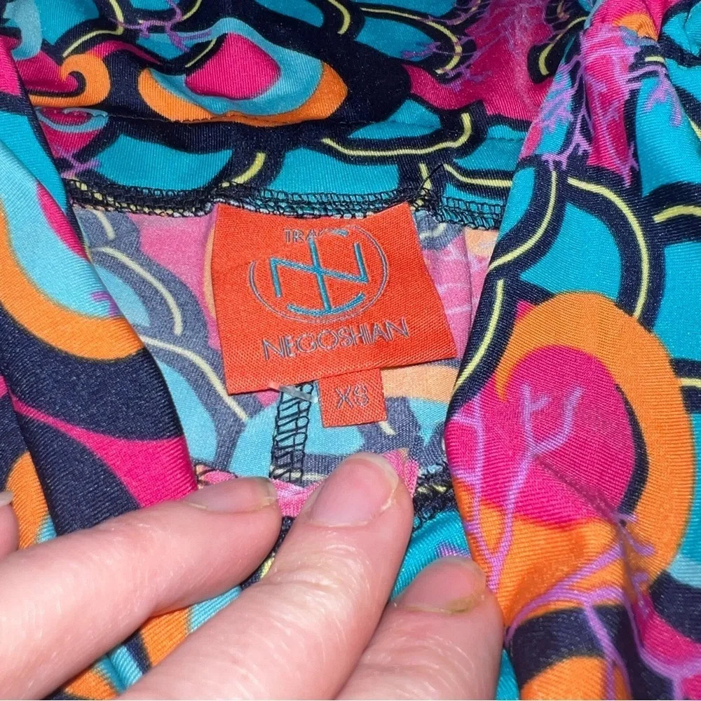 Tracy Negoshian Pink and Blue Abstract Wide Leg Boho Pants, Women’s Size XS - Picture 5 of 7